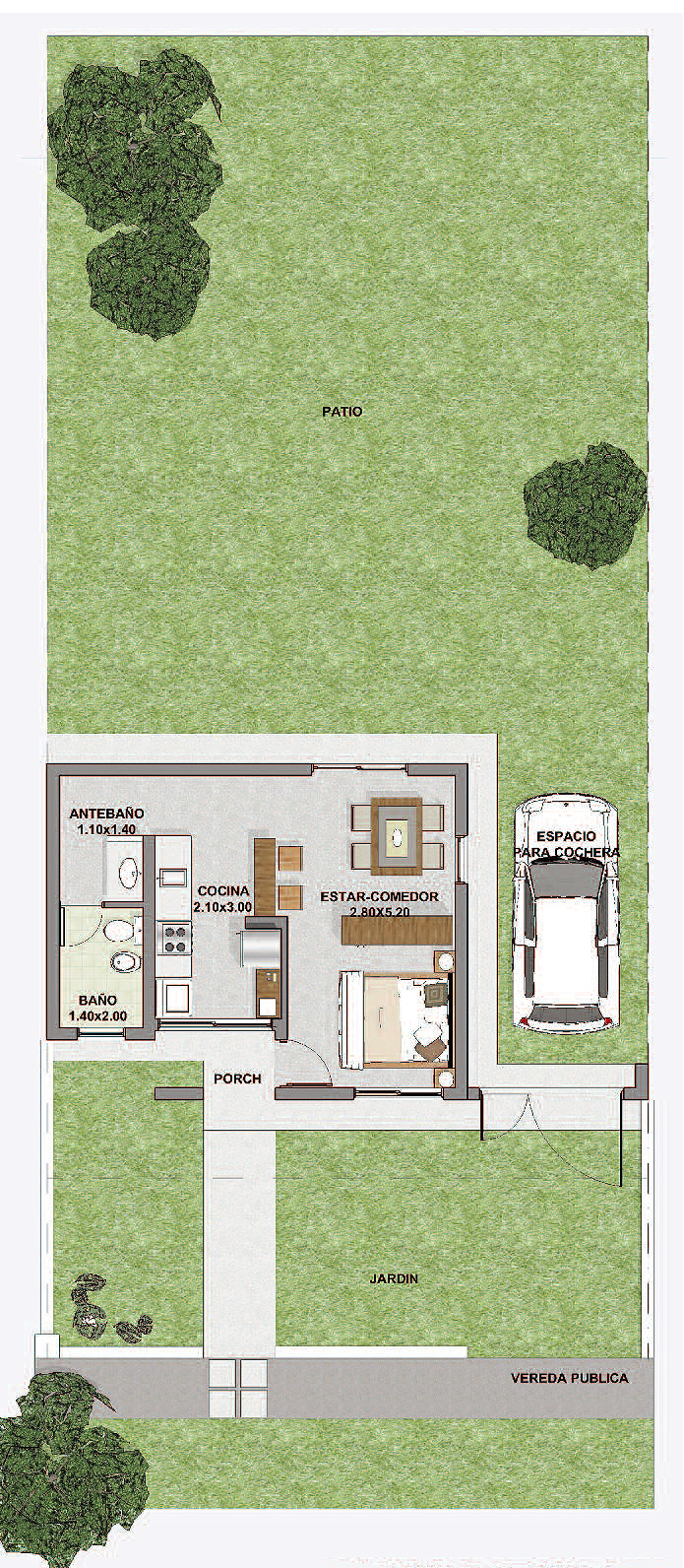 Vivienda-B-monoambiente - Cooperativa Horizonte